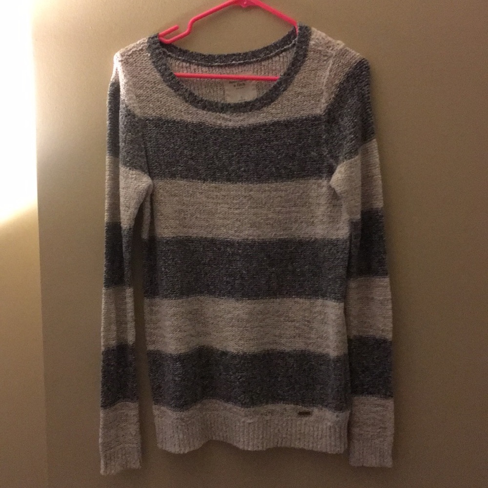 Grey Striped Abercrombie Sweater